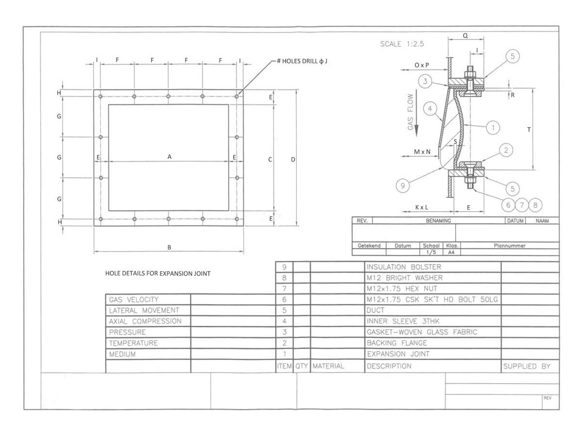 Rechte weefselcompensator
